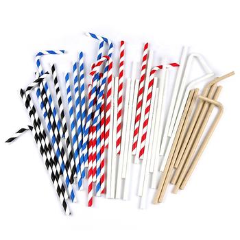 Biodegradable Straws Bendable Paper Straws Flexible Straw Party Themes Decoration