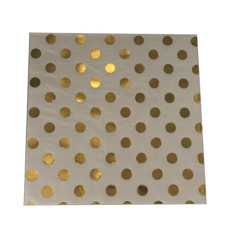product-factory wholesale hot stamping gold foil printed customised table cocktail napkin-ISROYAL HO