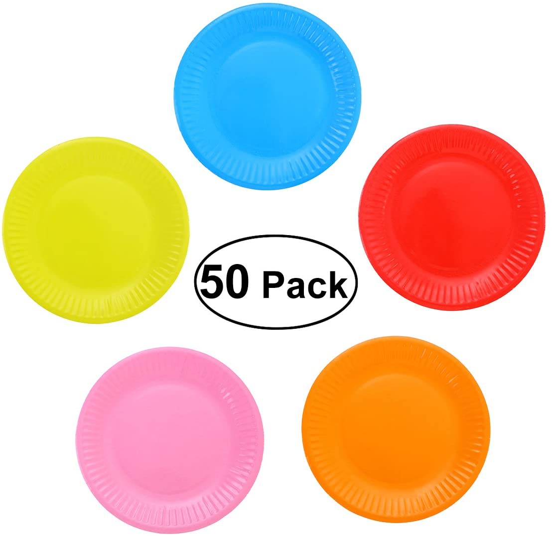 product-Eco friendly biodegradable disposable birthday party printing pastel paper plates-ISROYAL HO