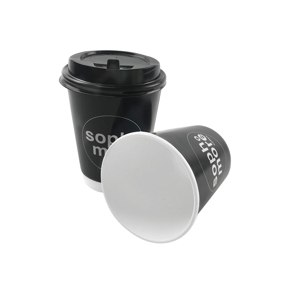 product-customized printing 8 oz 12 oz 16 oz disposable compostable double wall coffee cup with lid-