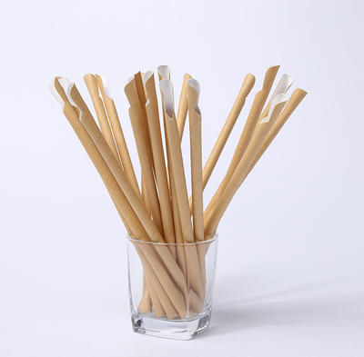 Drinking Spoon Straw Eco Biodegradable Paper Spoon Straws Flexible Paper Straws