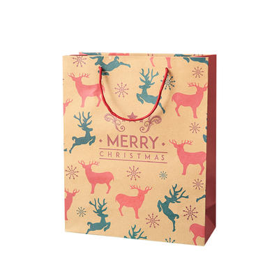 wholesale luxury custom printed your own logo brown gift craft shopping paper bag with handles