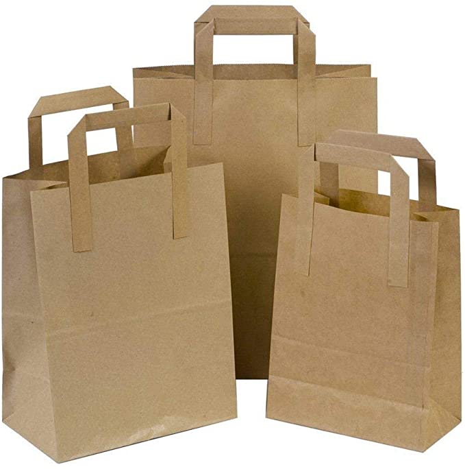 Kraft Brown Paper Bags Grocery Bag Bulk Durable Shopping Bags