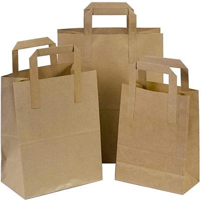 Kraft Brown Paper Bags Grocery Bag Bulk Durable Shopping Bags Party Bags with Handled
