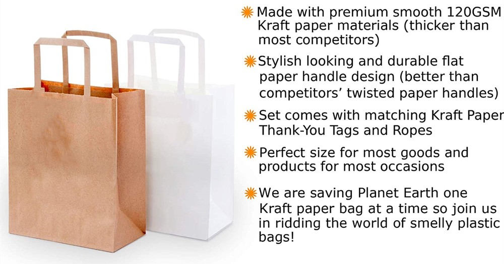 product-Kraft Brown Paper Bags Grocery Bag Bulk Durable Shopping Bags Party Bags with Handled-ISROYA