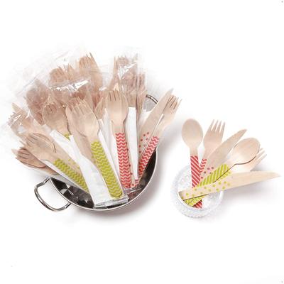 Individually Wrapped Disposable Wooden Cutlery/Utensil/Silverware Set