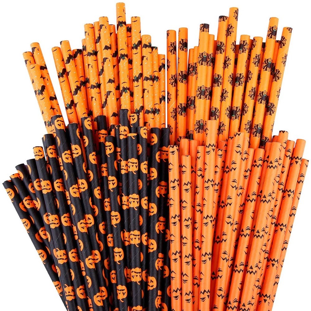 product-wholesale biodegradable halloween party decoration eco-friendly paper drinking straw-ISROYAL