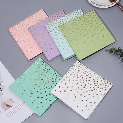 2020 New Creative Hot Stamping Gold Dot Tissue Paper Napkins for Restaurants Decoration