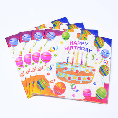 Beautiful Happy Birthday Celebration Items Decorative Party Paper Napkins With Nice Details