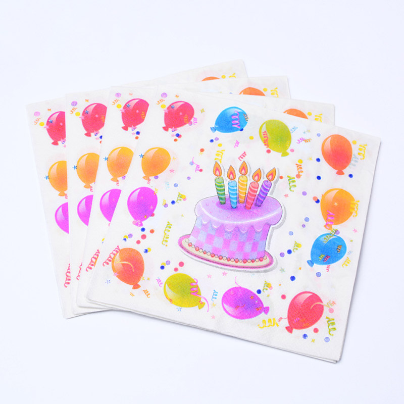 product-Beautiful happy birthday celebration items decorative party paper napkins with nice details-