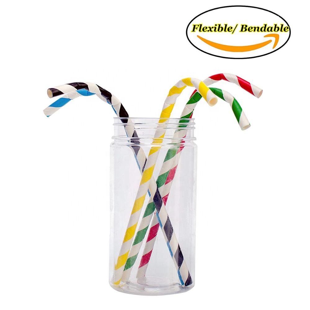 product-Bendable Paper Straws 3 Layer Eco-Friendly and Biodegradable Drinking Straws Great for Hot a