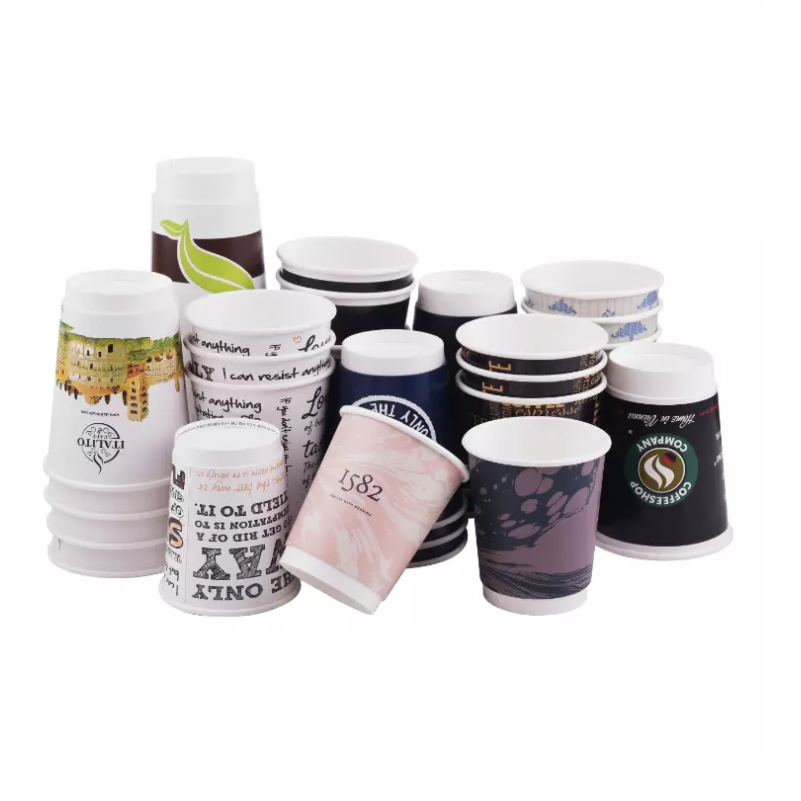 product-Disposable paper cup custom logo printing with cover soybean milk cup coffee cup thick adver